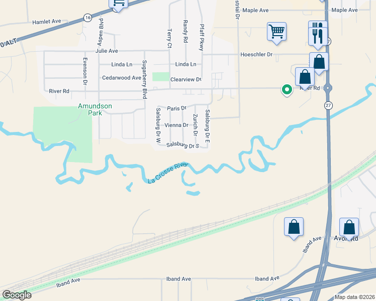 map of restaurants, bars, coffee shops, grocery stores, and more near 16 Salsburg Drive South in Sparta