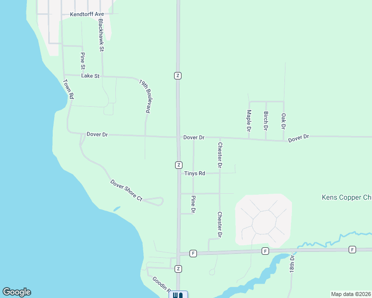 map of restaurants, bars, coffee shops, grocery stores, and more near 2256 County Road Z in Friendship