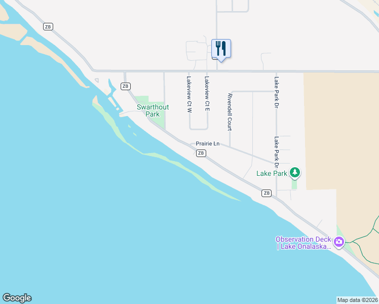 map of restaurants, bars, coffee shops, grocery stores, and more near W7915 County Road ZB in Onalaska