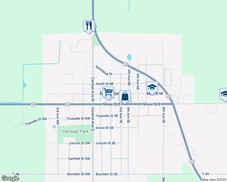 map of restaurants, bars, coffee shops, grocery stores, and more near in Mapleton