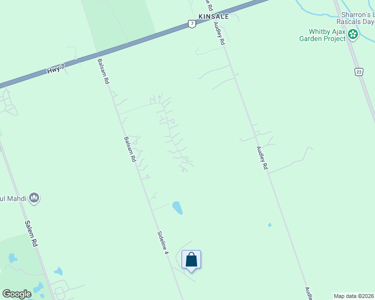 map of restaurants, bars, coffee shops, grocery stores, and more near 3335 Hollywood Court in Pickering