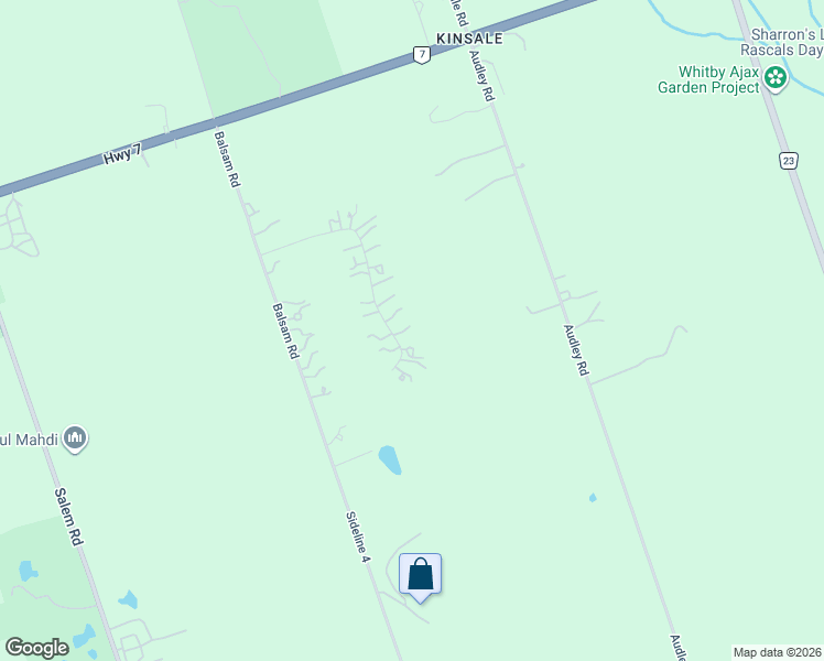 map of restaurants, bars, coffee shops, grocery stores, and more near 3335 Hollywood Court in Pickering