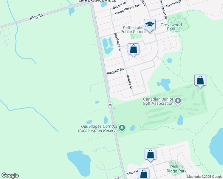 map of restaurants, bars, coffee shops, grocery stores, and more near 40 Heather Drive in Richmond Hill