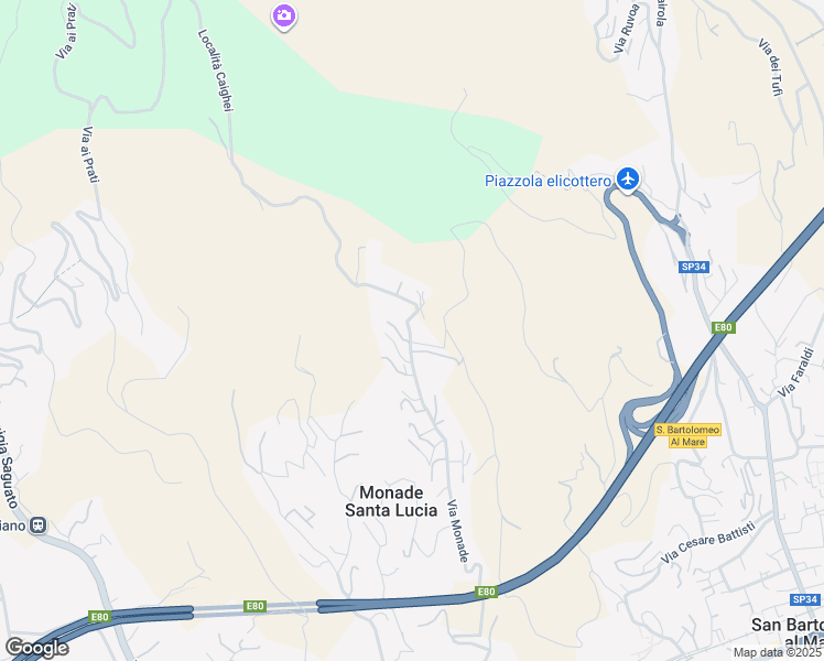 map of restaurants, bars, coffee shops, grocery stores, and more near 24 Via Monade in Monade Santa Lucia