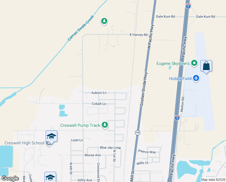map of restaurants, bars, coffee shops, grocery stores, and more near 118 Auburn Lane in Creswell
