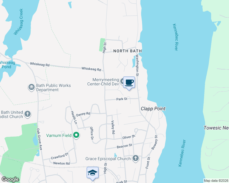 map of restaurants, bars, coffee shops, grocery stores, and more near 70 Winship Street in Bath