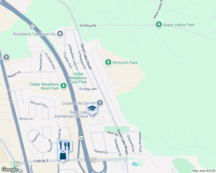 map of restaurants, bars, coffee shops, grocery stores, and more near 3200 Beyer Rd in Onalaska