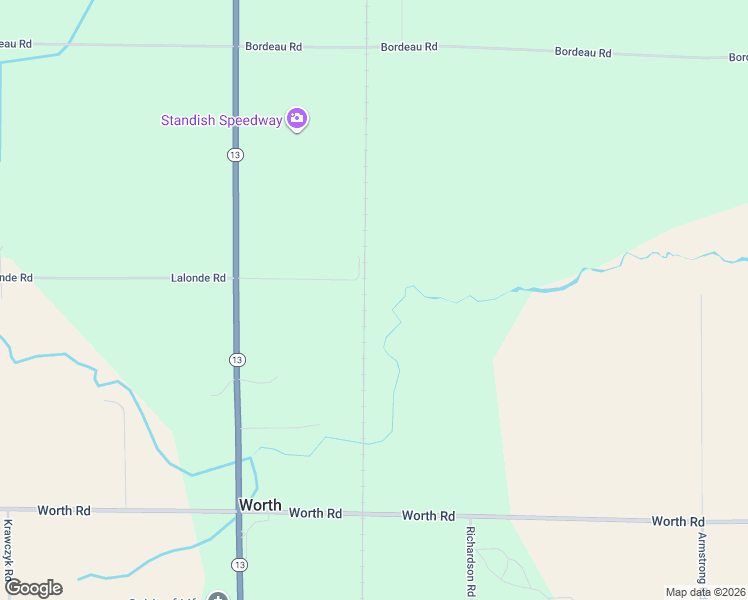 map of restaurants, bars, coffee shops, grocery stores, and more near 3845 Lalonde Road in Standish