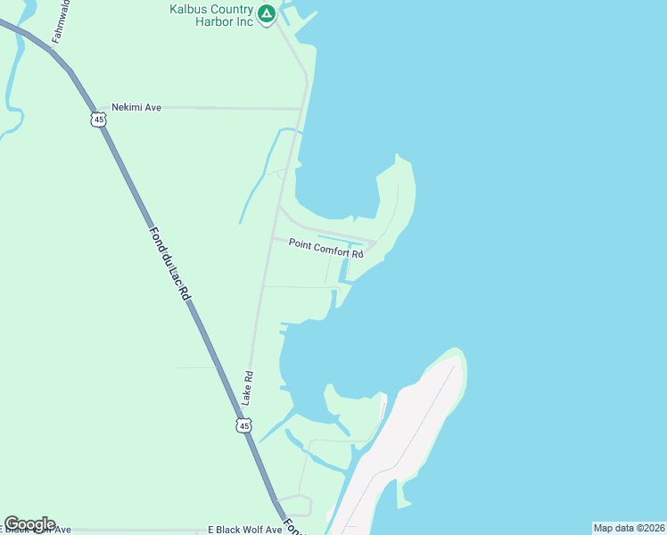 map of restaurants, bars, coffee shops, grocery stores, and more near 2073 Point Comfort Road in Oshkosh