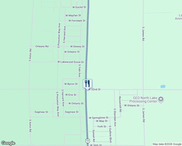 map of restaurants, bars, coffee shops, grocery stores, and more near Michigan 37 in Baldwin