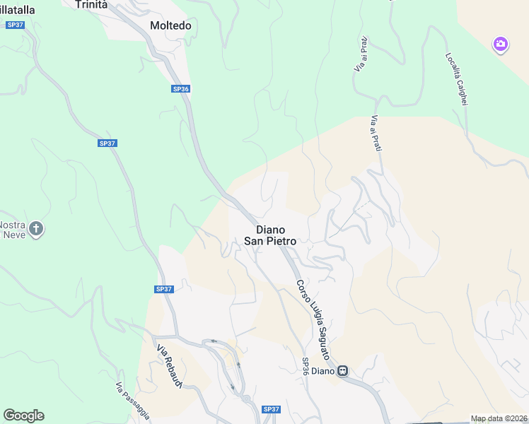 map of restaurants, bars, coffee shops, grocery stores, and more near 10 Piazza Guglielmo Marconi in Diano San Pietro