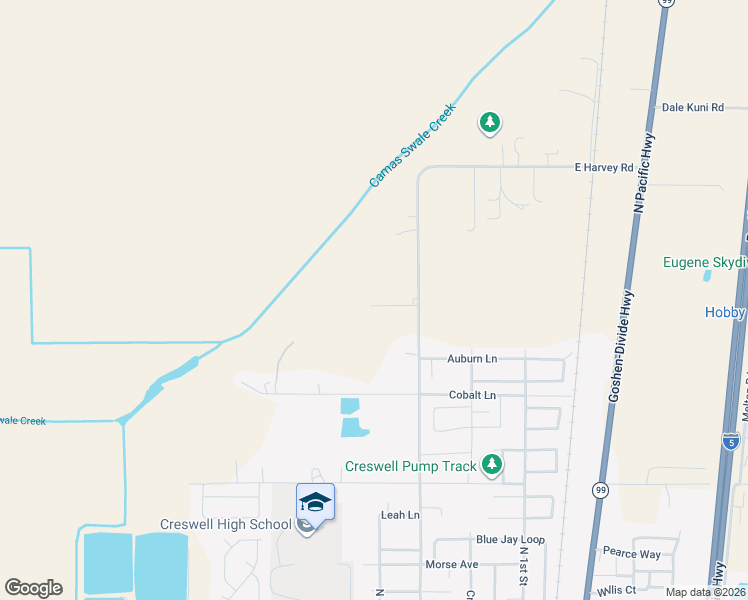 map of restaurants, bars, coffee shops, grocery stores, and more near 33465 Irish Lane in Creswell