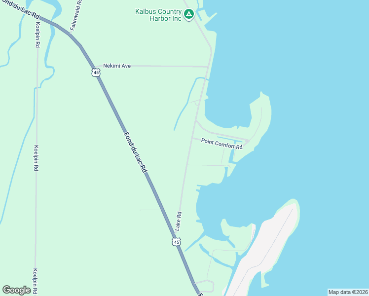 map of restaurants, bars, coffee shops, grocery stores, and more near 5687 Lake Road in Oshkosh