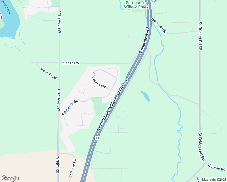 map of restaurants, bars, coffee shops, grocery stores, and more near 6158 South Pointe Drive Southwest in Rochester