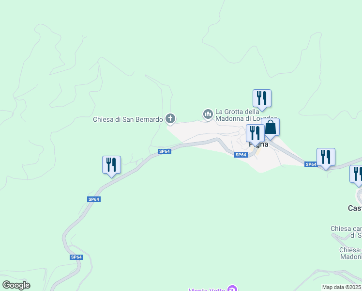 map of restaurants, bars, coffee shops, grocery stores, and more near Strada Provinciale 64 in Pigna