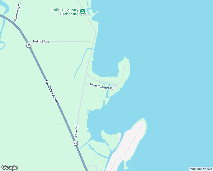 map of restaurants, bars, coffee shops, grocery stores, and more near 2089 Point Comfort Road in Oshkosh