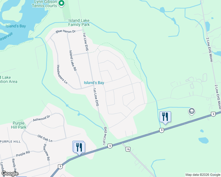 map of restaurants, bars, coffee shops, grocery stores, and more near 15 Anderson Avenue in Mono