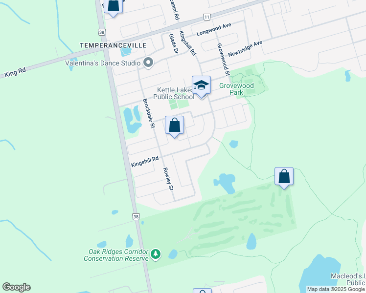 map of restaurants, bars, coffee shops, grocery stores, and more near 158 Kingshill Road in Richmond Hill