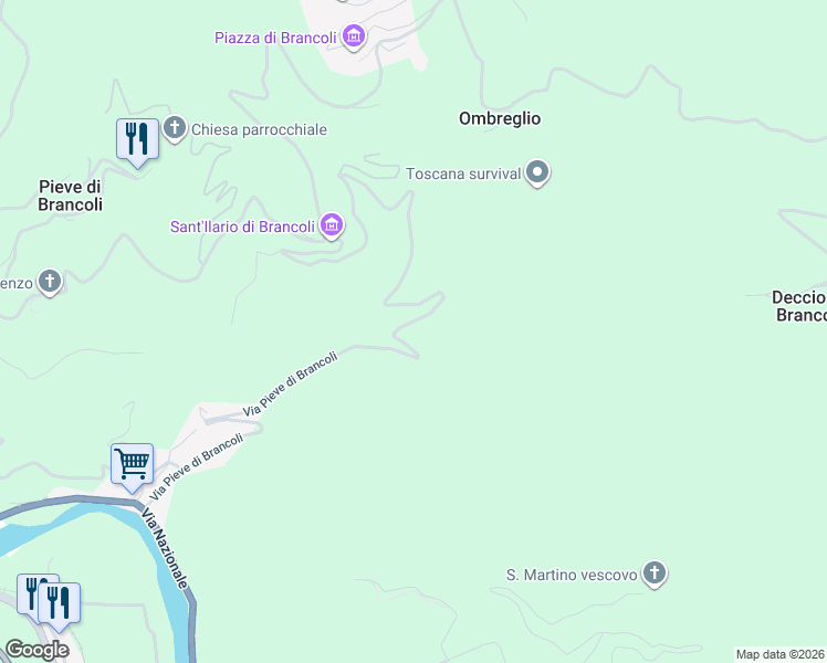 map of restaurants, bars, coffee shops, grocery stores, and more near 1586 Via Pieve di Brancoli in Lucca