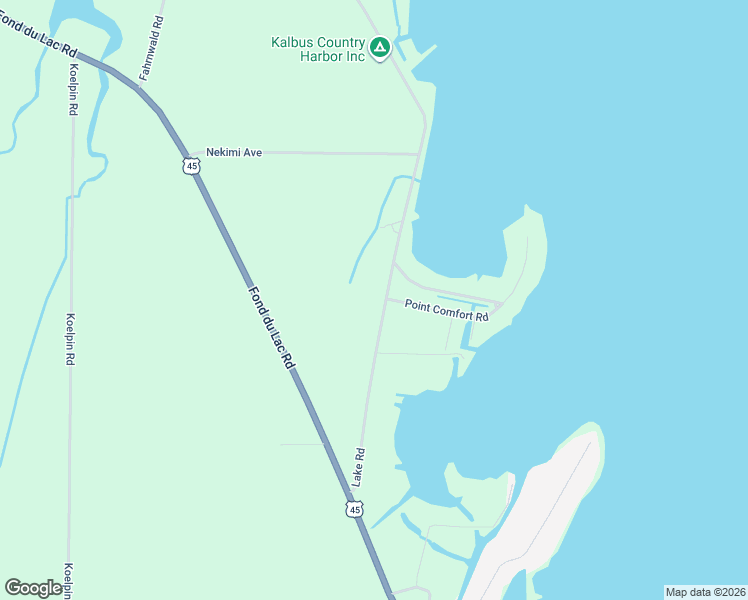 map of restaurants, bars, coffee shops, grocery stores, and more near 5687 Lake Road in Oshkosh