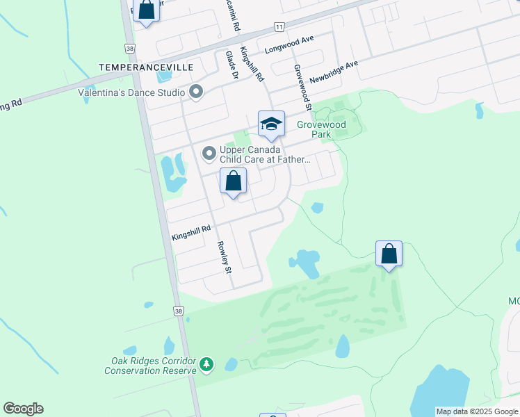 map of restaurants, bars, coffee shops, grocery stores, and more near 144 Kingshill Road in Richmond Hill