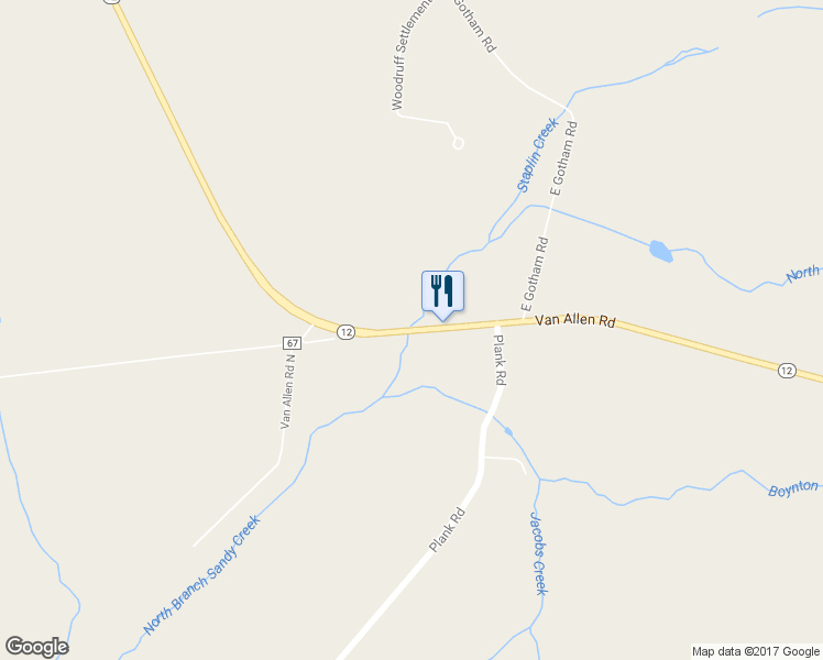 map of restaurants, bars, coffee shops, grocery stores, and more near 18219 Van Allen Road in Watertown