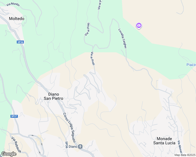 map of restaurants, bars, coffee shops, grocery stores, and more near 3 Via Giuseppe Garibaldi in Diano San Pietro