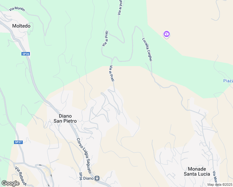map of restaurants, bars, coffee shops, grocery stores, and more near 3 Via Giuseppe Garibaldi in Diano San Pietro