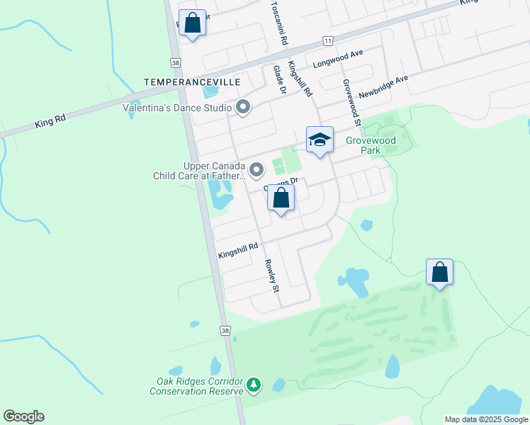 map of restaurants, bars, coffee shops, grocery stores, and more near 34 Ulson Drive in Richmond Hill