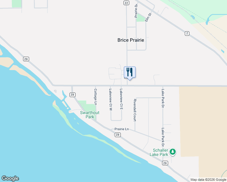 map of restaurants, bars, coffee shops, grocery stores, and more near N5886 Lakeview Court East in Onalaska