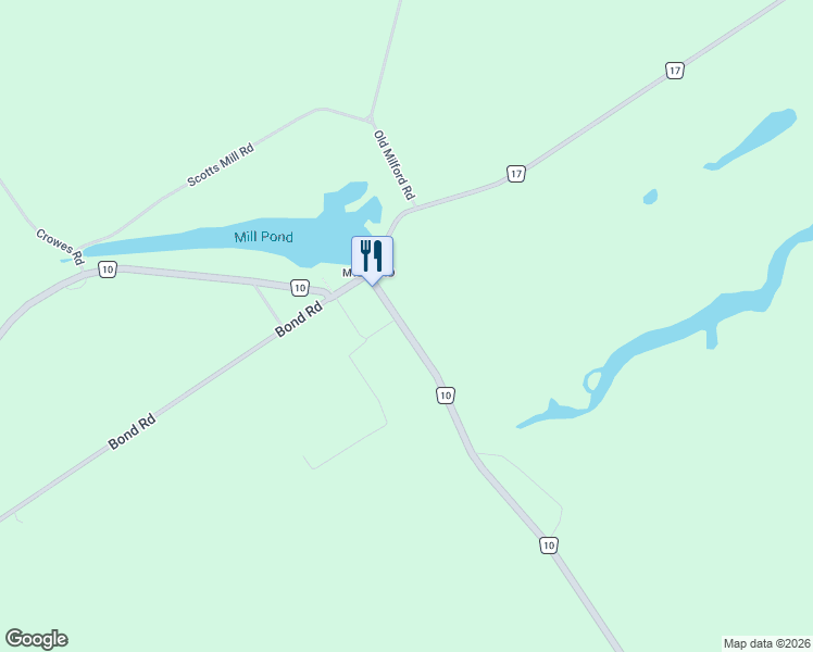 map of restaurants, bars, coffee shops, grocery stores, and more near 3081 County Road 10 in Prince Edward County