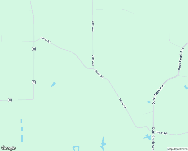 map of restaurants, bars, coffee shops, grocery stores, and more near W1293 Dover Road in Neshkoro