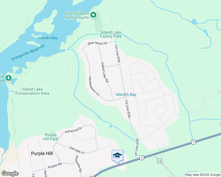 map of restaurants, bars, coffee shops, grocery stores, and more near 28 Island Lake Road in Mono