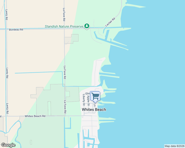 map of restaurants, bars, coffee shops, grocery stores, and more near 5100-5298 Beachwood Road in Standish