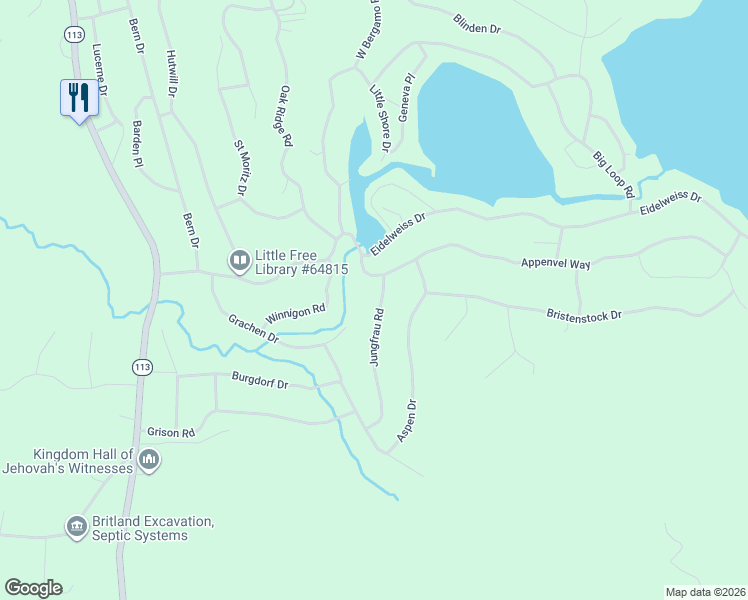 map of restaurants, bars, coffee shops, grocery stores, and more near 18 Jungfrau Road in Madison