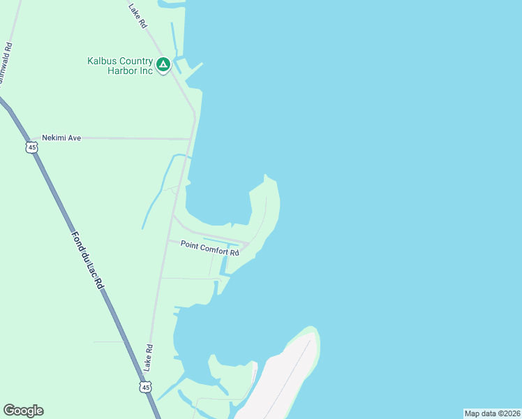 map of restaurants, bars, coffee shops, grocery stores, and more near 2128 Point Comfort Road in Oshkosh