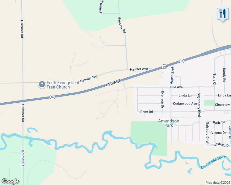 map of restaurants, bars, coffee shops, grocery stores, and more near 2347 Julie Avenue in Sparta