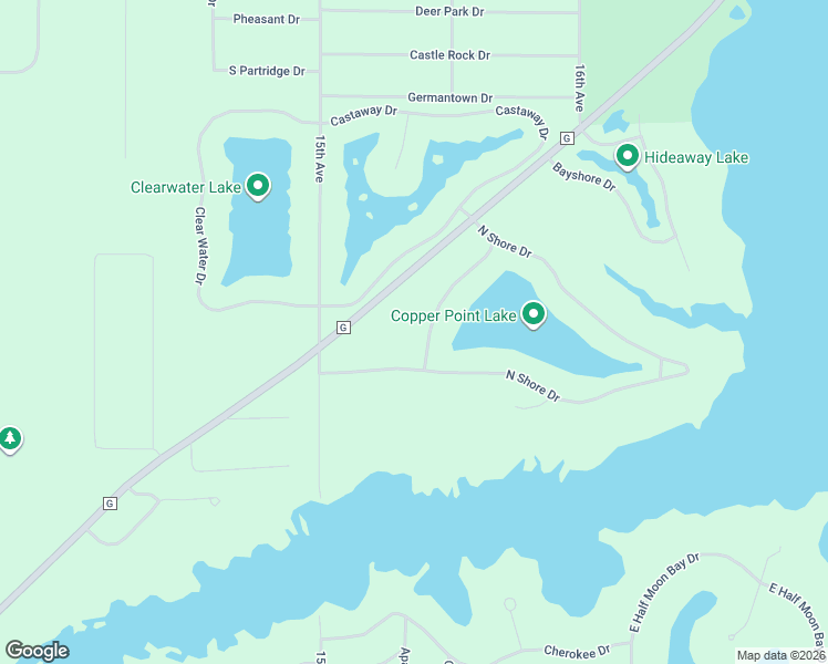 map of restaurants, bars, coffee shops, grocery stores, and more near N8019 Copper Point Drive in New Lisbon