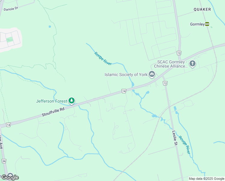 map of restaurants, bars, coffee shops, grocery stores, and more near 1190 Stouffville Road in Richmond Hill