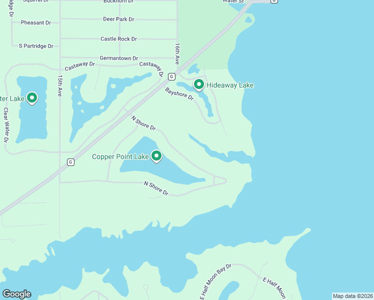 map of restaurants, bars, coffee shops, grocery stores, and more near N8030 North Shore Drive in New Lisbon