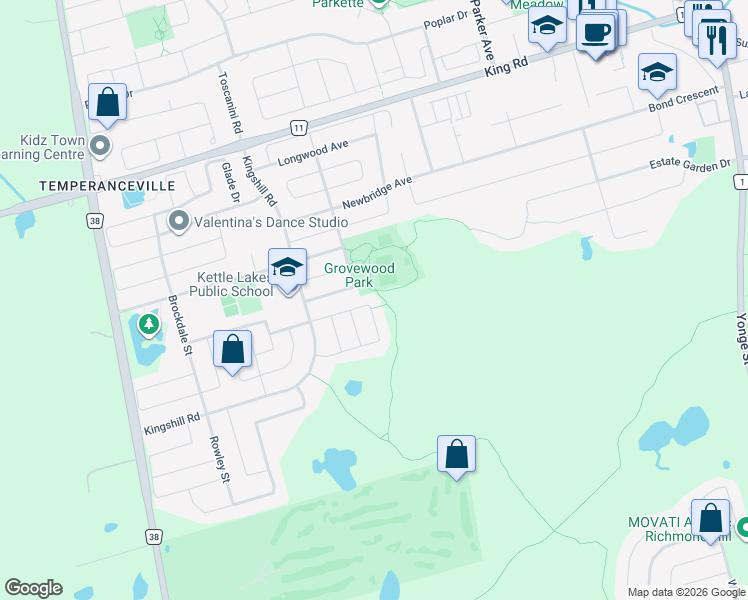 map of restaurants, bars, coffee shops, grocery stores, and more near 32 Selleck Drive in Richmond Hill