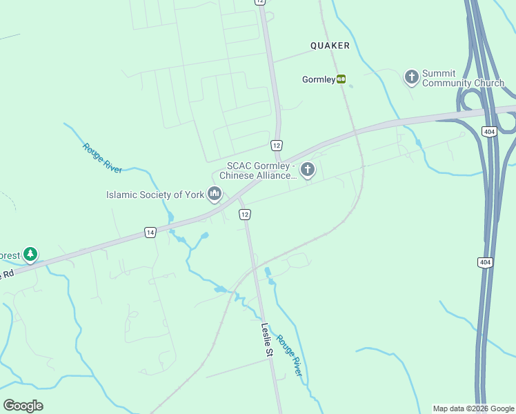 map of restaurants, bars, coffee shops, grocery stores, and more near 17 Gormley Road West in Richmond Hill