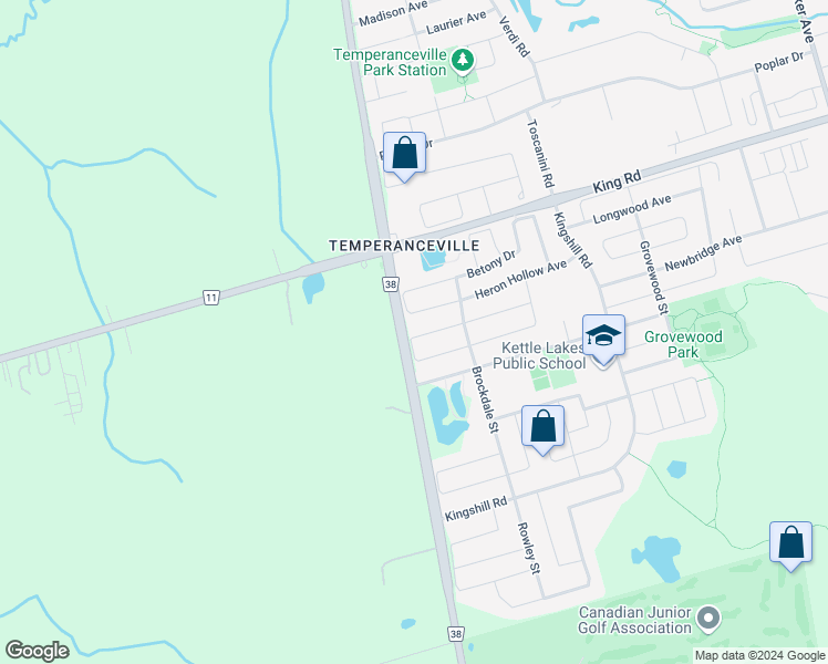 map of restaurants, bars, coffee shops, grocery stores, and more near 32 Pavlova Crescent in Richmond Hill