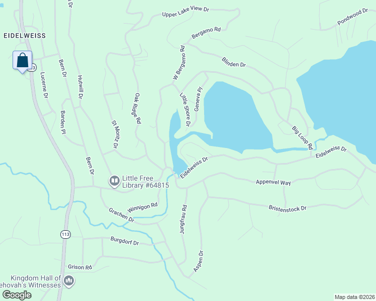 map of restaurants, bars, coffee shops, grocery stores, and more near 46 Eidelweiss Drive in Madison