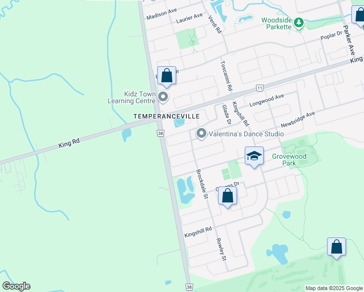 map of restaurants, bars, coffee shops, grocery stores, and more near 11 Betony Drive in Richmond Hill