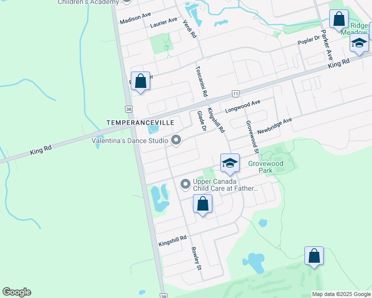 map of restaurants, bars, coffee shops, grocery stores, and more near in Richmond Hill