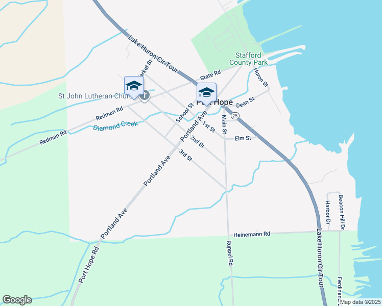map of restaurants, bars, coffee shops, grocery stores, and more near 4301-4399 2nd Street in Port Hope