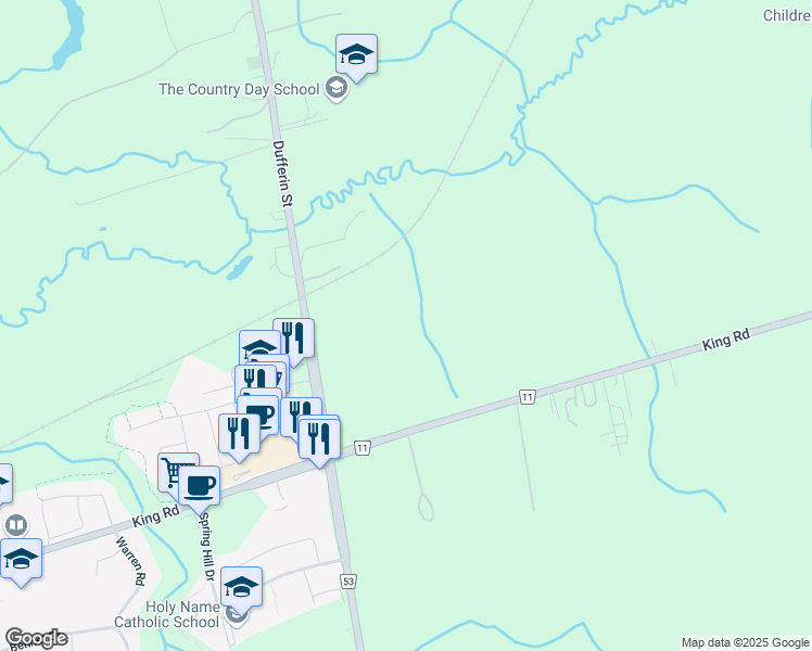 map of restaurants, bars, coffee shops, grocery stores, and more near in King City