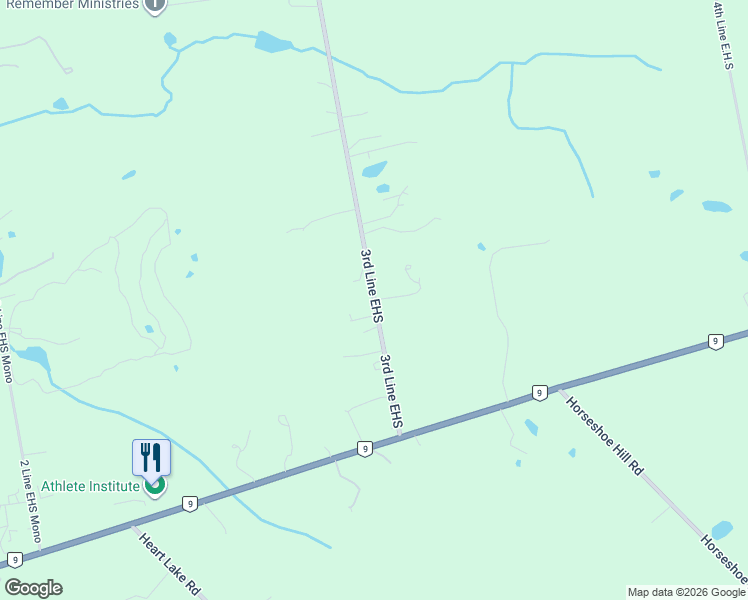 map of restaurants, bars, coffee shops, grocery stores, and more near 793044 3rd Line East in Orangeville