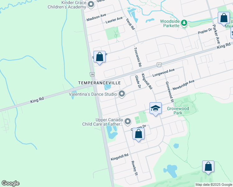 map of restaurants, bars, coffee shops, grocery stores, and more near 82 Betony Drive in Richmond Hill